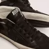 Herren-Mid Star aus Nubukleder mit schwarzem Lederstern und silbernem Flash