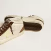 Herren-Mid-Star in Beige mit Glitzer, gelbem Wildlederstern und Baumwollstreifen