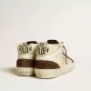 Herren-Mid-Star in Beige mit Glitzer, gelbem Wildlederstern und Baumwollstreifen