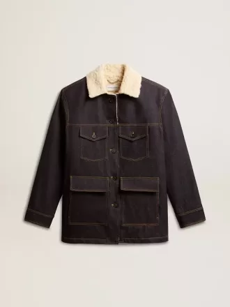 Herren-Peacoat-Jacke aus Denim