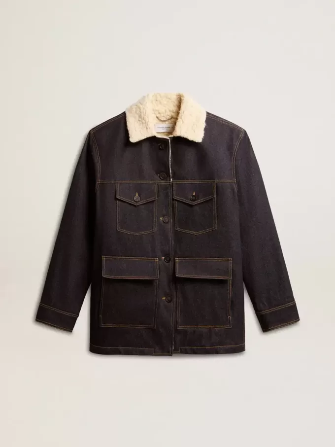 Herren-Peacoat-Jacke aus Denim Herren-Peacoat-Jacke aus Denim