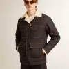 Herren-Peacoat-Jacke aus Denim Herren-Peacoat-Jacke aus Denim