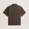 Herren-Poloshirt aus Baumwolle in Anthrazitgrau mit Stickerei