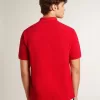 Herren-Poloshirt aus rotem Baumwollpiqué
