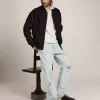 Herren-Sabot-Schuhe Space-Star aus gestepptem schwarzem Nylon mit Lammfellfutter