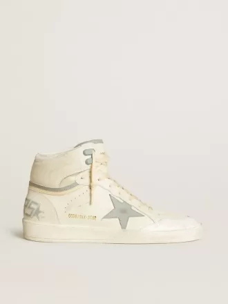 Herren-Sky-Star aus Leder mit hellblauem Lederstern und weißer Fersenlasche