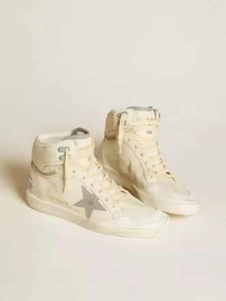 Herren-Sky-Star aus Leder mit hellblauem Lederstern und weißer Fersenlasche