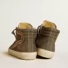 Herren-Slide aus grauem Wildleder mit braunem Nubuk-Stern und Blitz