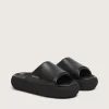 Herren-Slip-Ons Space-Star Slide aus schwarzem Leder
