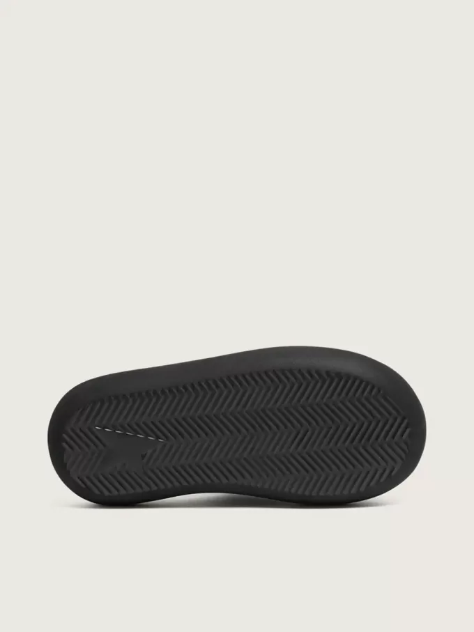 Herren-Slip-Ons Space-Star Slide aus schwarzem Leder