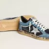 Herren-Sneaker „Ball Star” aus blauem Wildleder mit silbernem Lederstern und Fersenlasche