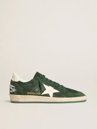 Herren-Sneaker „Ball Star” aus grünem Wildleder mit weißem Lederstern und Fersenlasche