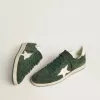 Herren-Sneaker „Ball Star” aus grünem Wildleder mit weißem Lederstern und Fersenlasche