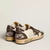 Herren-Sneaker „Ball Star” aus Nappa und Mesh mit Stern aus Wildleder und braunen Ledereinsätzen