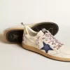 Herren-Sneaker „Ball Star” aus Nappaleder mit blauem Wildlederstern und Fersenlasche aus platinfarbenem Leder Herren-Sneaker „Ball Star” aus Nappaleder mit blauem Wildlederstern und Fersenlasche aus platinfarbenem Leder