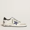Herren-Sneaker „Ball Star” aus Nappaleder mit Lederstern und metallischer Lederlasche am Fersenbereich