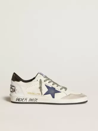 Herren-Sneaker „Ball Star” aus Nappaleder mit Lederstern und metallischer Lederlasche am Fersenbereich