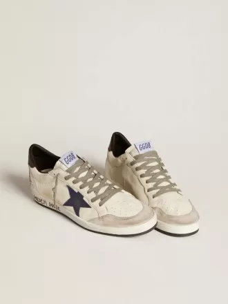 Herren-Sneaker „Ball Star” aus Nappaleder mit Lederstern und metallischer Lederlasche am Fersenbereich
