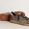 Herren-Sneaker „Ball Star” aus Nubuk und Wildleder mit goldfarbenem Metallic-Stern