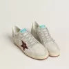 Herren-Sneaker „Ball Star” aus Nubukleder mit Krokodilprägung und burgunderrotem Wildlederstern Herren-Sneaker „Ball Star” aus Nubukleder mit Krokodilprägung und burgunderrotem Wildlederstern