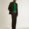 Herren-Sneaker „Ball Star” aus schwarzem Nappaleder mit Stern aus Wildleder und Fersenlasche aus Nappaleder