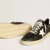 Herren-Sneaker „Ball Star” aus schwarzem Nappaleder mit weißem Lederstern und Fersenlasche
