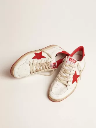 Herren-Sneaker „Ball Star” aus weißem Leder