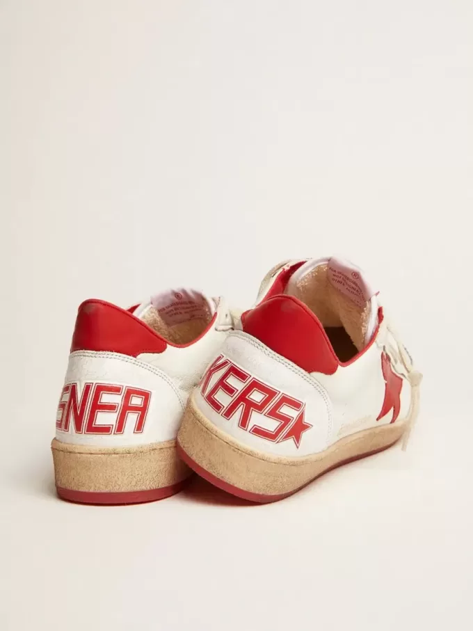 Herren-Sneaker „Ball Star” aus weißem Leder
