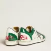 Herren-Sneaker Ball Star LAB aus grünem und weißem Leder mit silbernem Stern Herren-Sneaker Ball Star LAB aus grünem und weißem Leder mit silbernem Stern