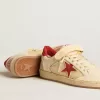 Herren-Sneaker „Ball Star LAB” aus Nappa und PVC mit rotem Wildlederstern und Fersenlasche
