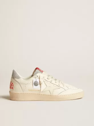 Herren-Sneaker „Ball Star LTD” aus Nappaleder mit weißem Stern und Fersenlasche mit Swarovski-Kristallen