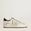 Herren-Sneaker „Ball Star LTD” mit Stern aus Wildleder und Fersenlasche aus strukturiertem Leder