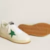 Herren-Sneaker „Ball Star” mit grünem Lederstern und metallischer Lederlasche an der Ferse