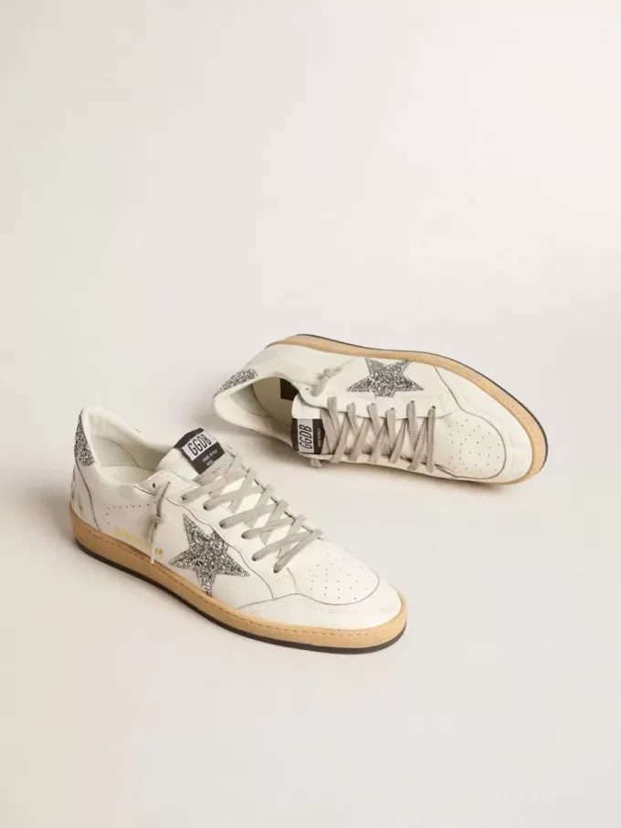 Herren-Sneaker „Ball Star Wishes” aus Nappaleder mit Glitzerstern und Fersenlasche