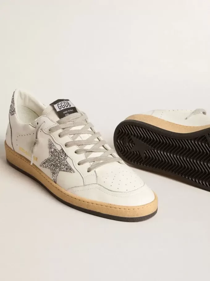 Herren-Sneaker „Ball Star Wishes” aus Nappaleder mit Glitzerstern und Fersenlasche