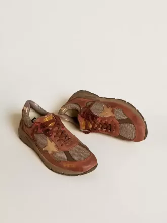 Herren-Sneaker Dad-Star aus Nubukleder mit goldenem Lederstern und Fersenlasche aus Wildleder