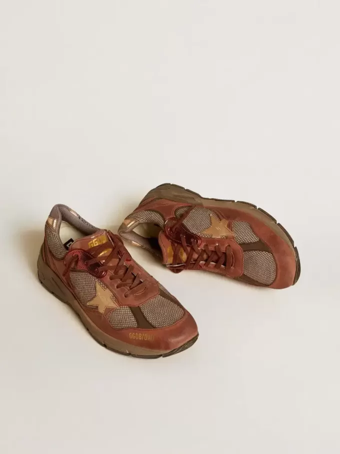 Herren-Sneaker Dad-Star aus Nubukleder mit goldenem Lederstern und Fersenlasche aus Wildleder