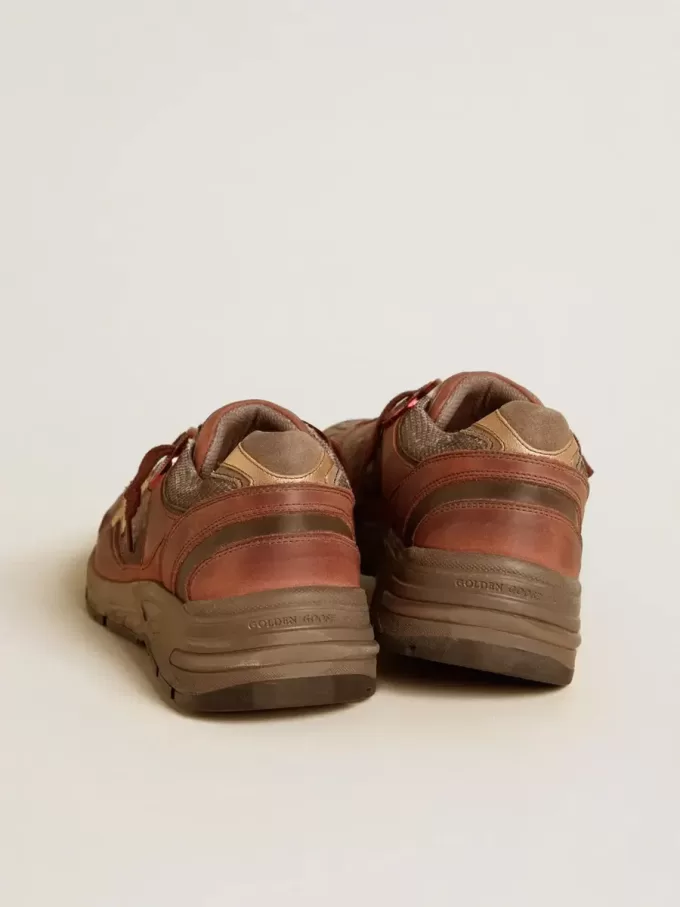Herren-Sneaker Dad-Star aus Nubukleder mit goldenem Lederstern und Fersenlasche aus Wildleder