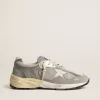 Herren-Sneaker Dad-Star aus Wildleder und Mesh mit weißem Lederstern und Fersenlasche