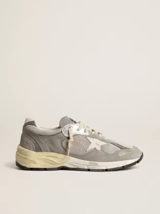 Herren-Sneaker Dad-Star aus Wildleder und Mesh mit weißem Lederstern und Fersenlasche