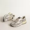 Herren-Sneaker Dad-Star aus Wildleder und Mesh mit weißem Lederstern und Fersenlasche