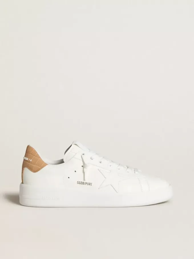 Herren-Sneaker Purestar mit Lederstern und Fersenlasche aus Leder mit Krokodilprägung