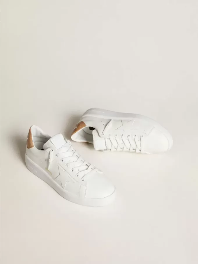 Herren-Sneaker Purestar mit Lederstern und Fersenlasche aus Leder mit Krokodilprägung