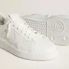 Herren-Sneaker Purestar mit Lederstern und Fersenlasche aus Leder mit Krokodilprägung