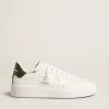 Herren-Sneaker Purestar mit weißem Lederstern und dunkelgrüner Fersenlasche