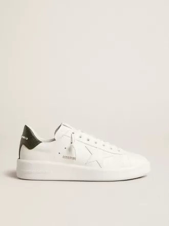Herren-Sneaker Purestar mit weißem Lederstern und dunkelgrüner Fersenlasche