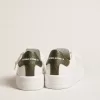 Herren-Sneaker Purestar mit weißem Lederstern und dunkelgrüner Fersenlasche