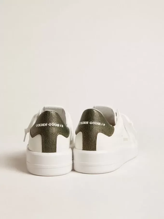 Herren-Sneaker Purestar mit weißem Lederstern und dunkelgrüner Fersenlasche