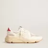 Herren-Sneaker „Running Sole” aus Nappaleder mit beigem Lederstern und roter Fersenlasche