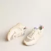 Herren-Sneaker „Running Sole” aus Nappaleder mit beigem Lederstern und roter Fersenlasche